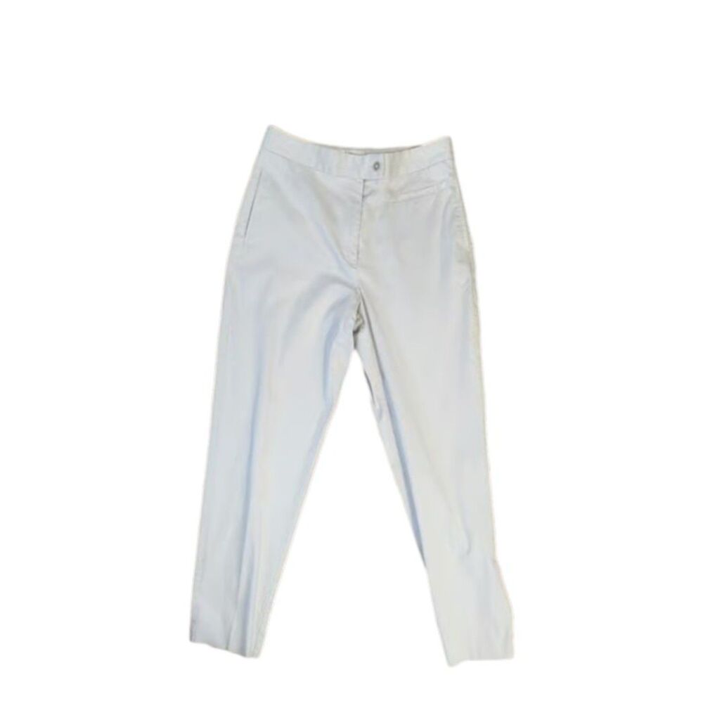 Talbots Women's White Size 10 Stretch Straight Leg Chino Mid Rise Cotton